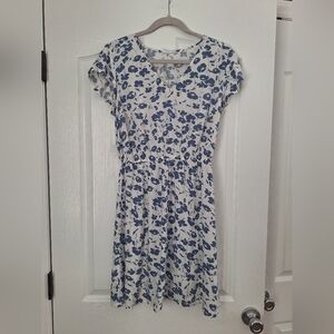 GAP Floral Mini Dress in Blue and White